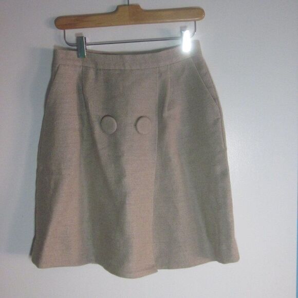 Phillip Lim 3.1 Silk Lined Tan Linen Skirt Size 0  with 28" Waist Rear Zipper - Picture 10 of 10